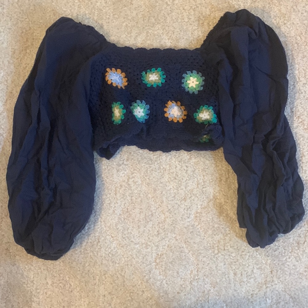 Cropped Crochet Blouse